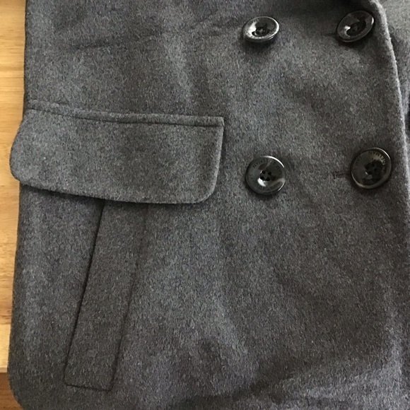 Sam Edelman Coat Double Breasted Gray Wool Blend Peacoat Size 4 - Picture 4 of 8